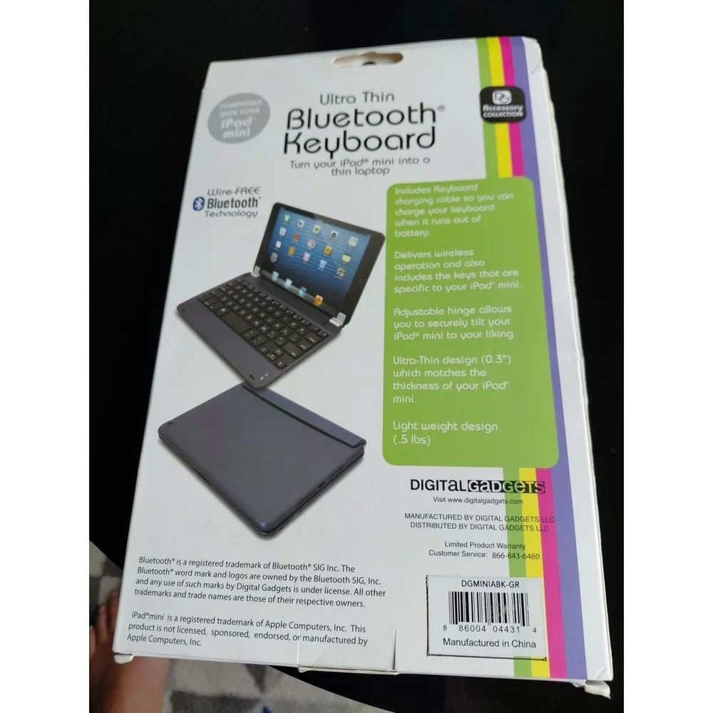 NEW -Ultra Thin Bluetooth Keyboard for iPad Mini New Sealed in Box Green